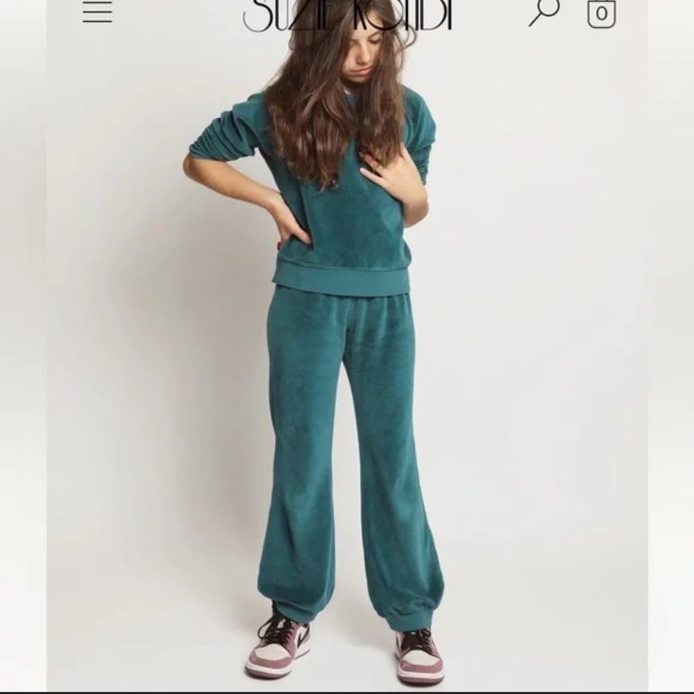 SUZIE KONDI KIDS TRACK PANTS VELOUR PEACOCK /14